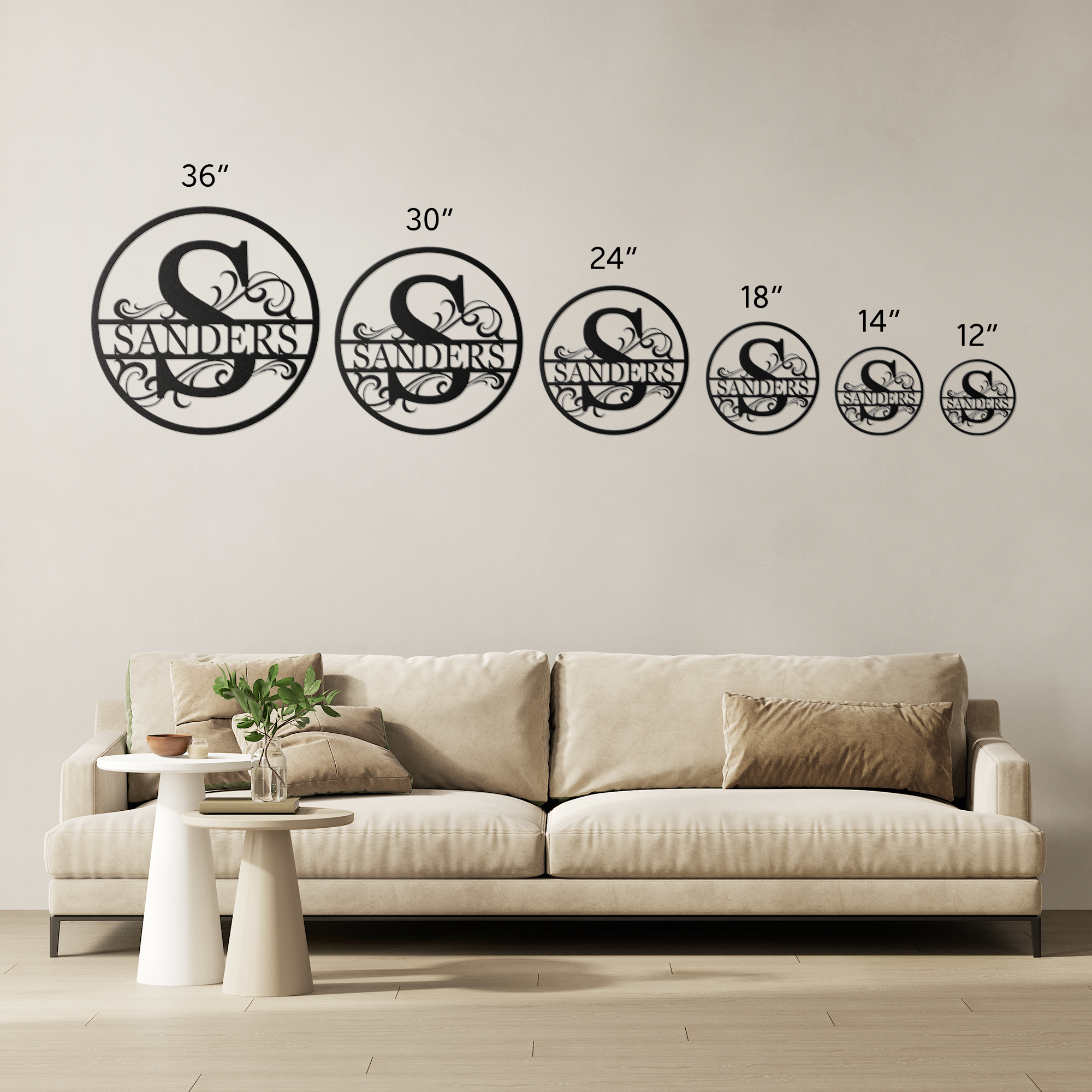 Custom_Last_Name_Metal_Sign_Mono_62_Size_Options_Mockup.png