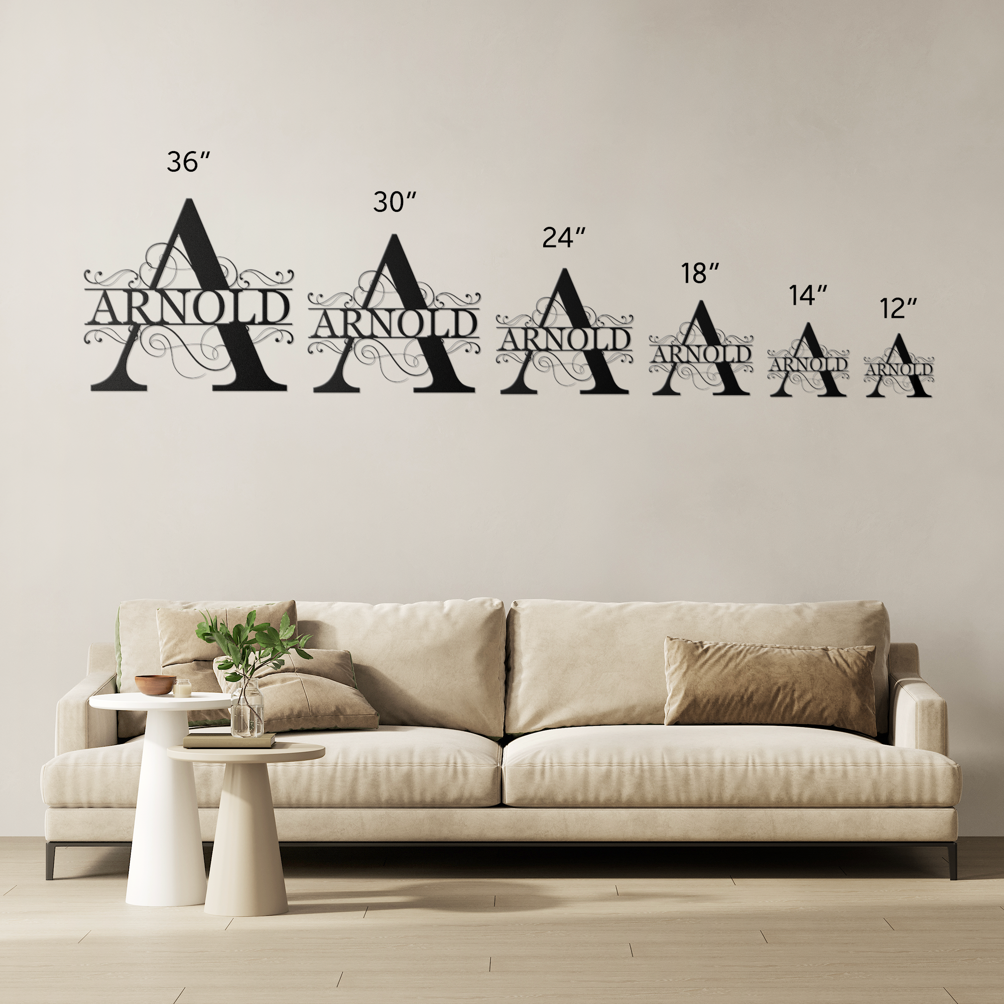 Custom_Last_Name_Metal_Sign_Mono_8_Size_Options_Mockup.png