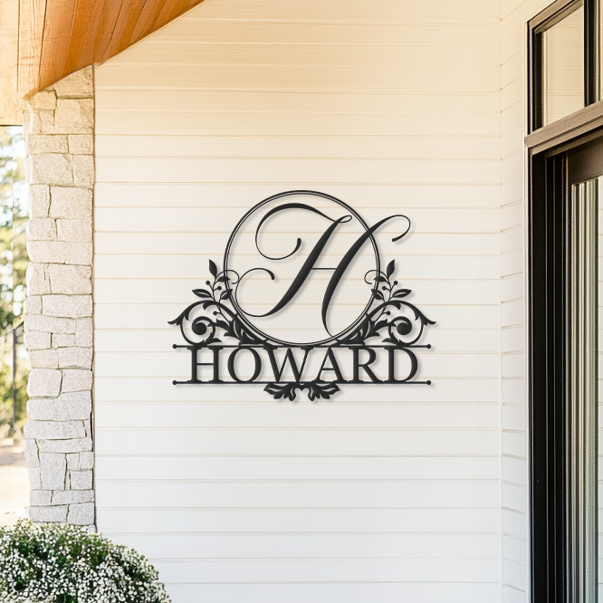 Personalized Family Name Metal Sign – Rustic Farmhouse Wall Art