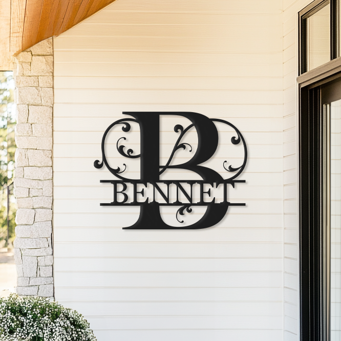 Personalized Last Name Metal Sign – Wedding & Anniversary Gift