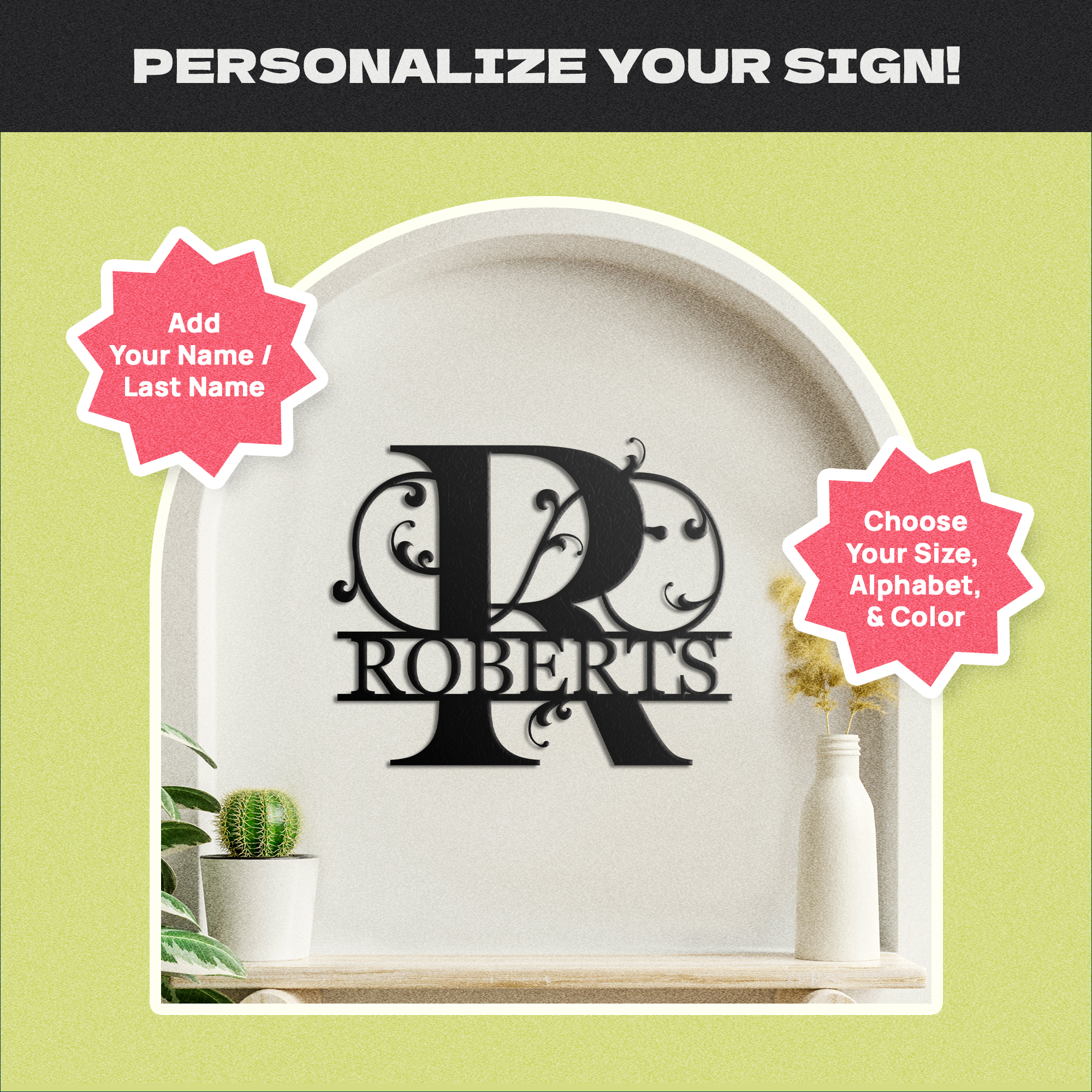 Personalized Last Name Metal Sign – Wedding & Anniversary Gift